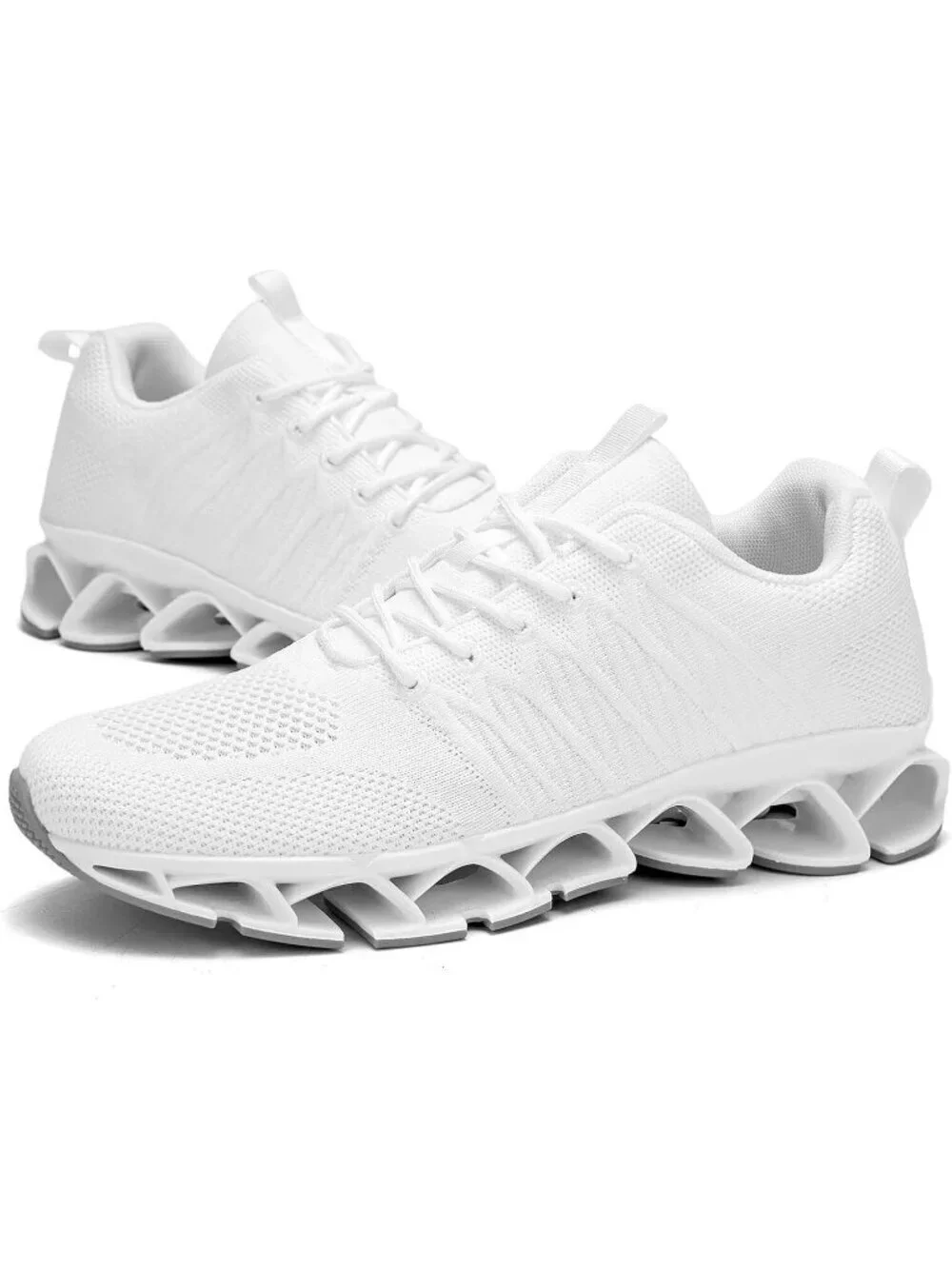 Men's White Comfort Non Slip Tennis Athletic Trainer Slip on Soft Sneaker Shoes